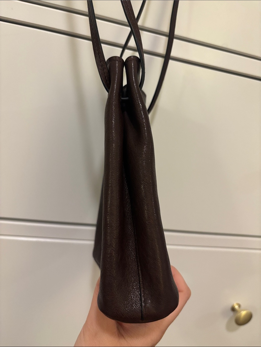 Miu Miu Napa Leather Mini Bag in Dark Brown - Picture 5 of 11